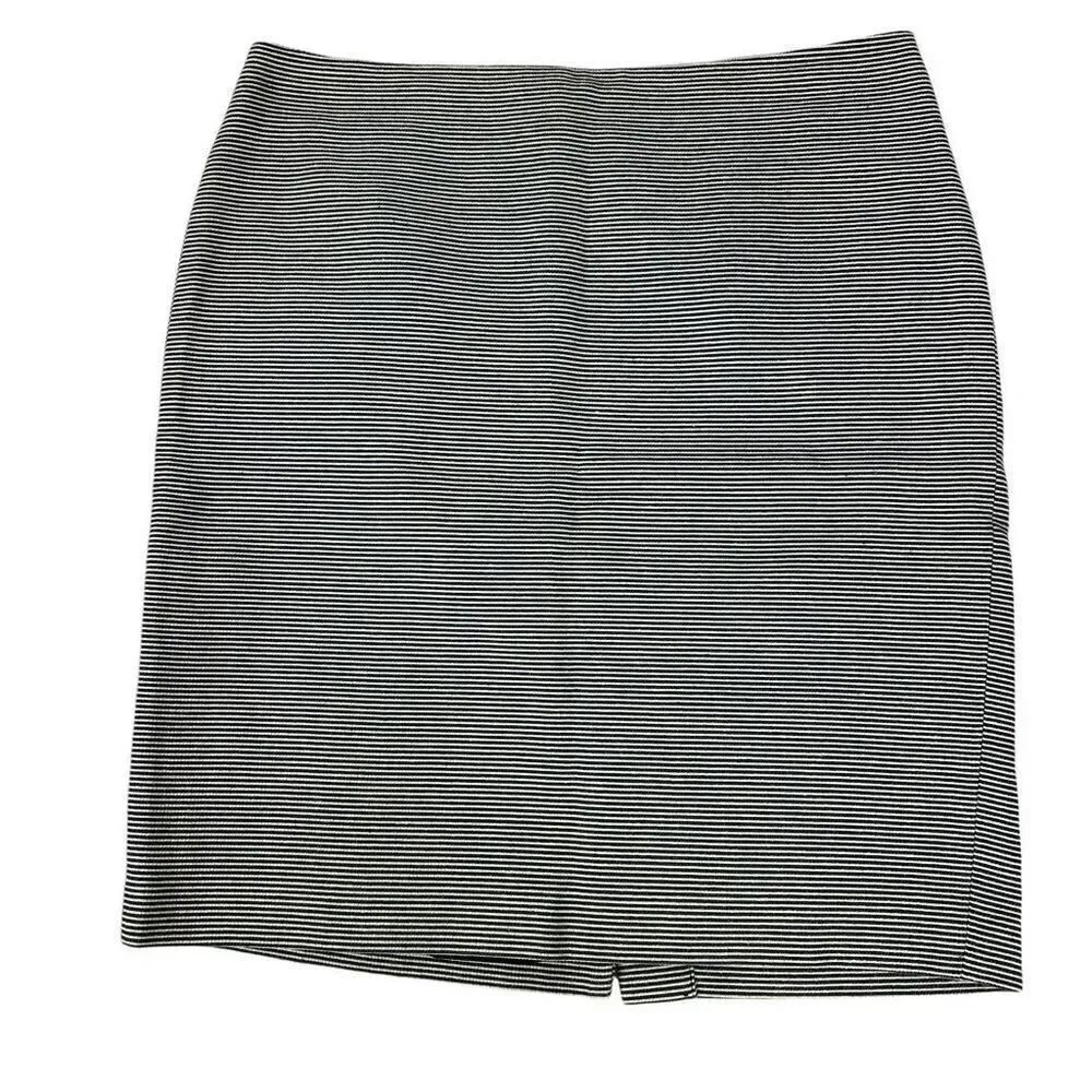 Talbots Woman's Striped Pencil Skirt size 12P Navy Cream